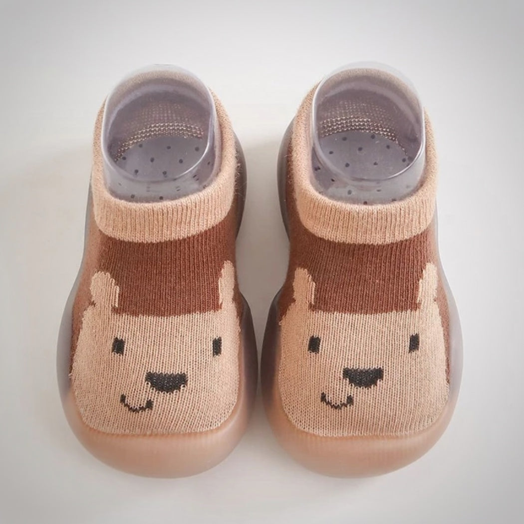 Mini Kontakt 2.0 - Rutschfeste Babyschuhe - Naturkontakt - Naturkontakt - Brauner Bär / Größe 18/19 11.5 cm (6-12 Monate) - Baby & Kleinkind